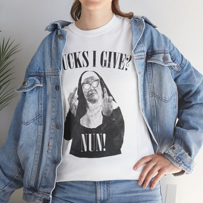 Funny Nun T-Shirt — “Fucks I Give? Nun!” Graphic Tee