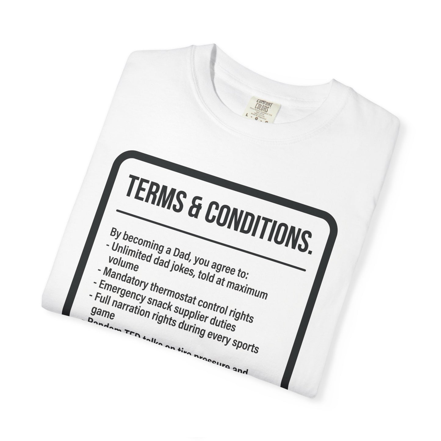 Fatherhood 'Terms & Conditions' T-Shirt — I Agree, Accept Fatherhood Graphic Tee