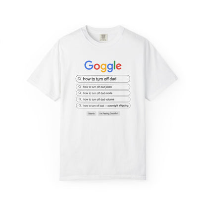 Funny “How to Turn Off Dad” Search Graphic T-Shirt