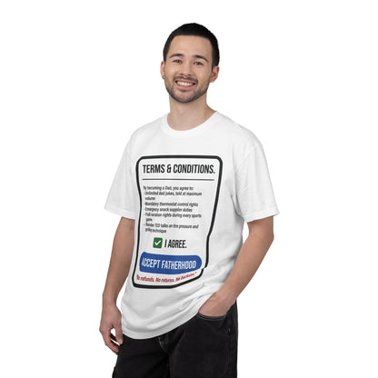 Fatherhood 'Terms & Conditions' T-Shirt — I Agree, Accept Fatherhood Graphic Tee